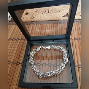 Elegant 925 Italian Silver Chain Bracelet